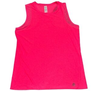 Reebok Hot Pink Muscle Tee with Mesh Trim Size Large